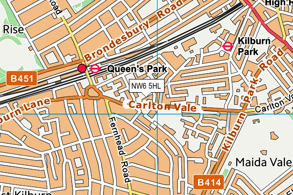 NW6 5HL map - OS VectorMap District (Ordnance Survey)