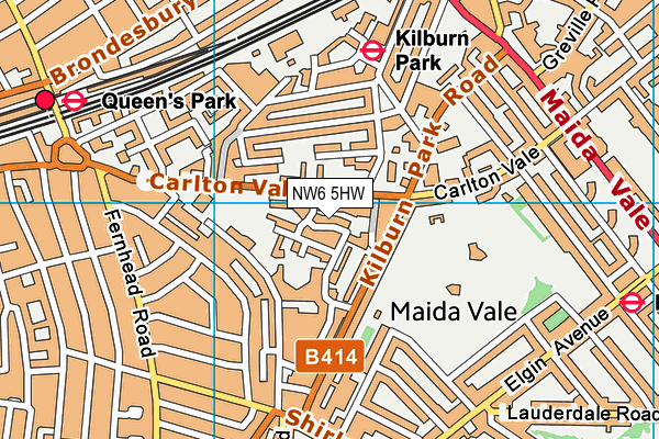 NW6 5HW map - OS VectorMap District (Ordnance Survey)