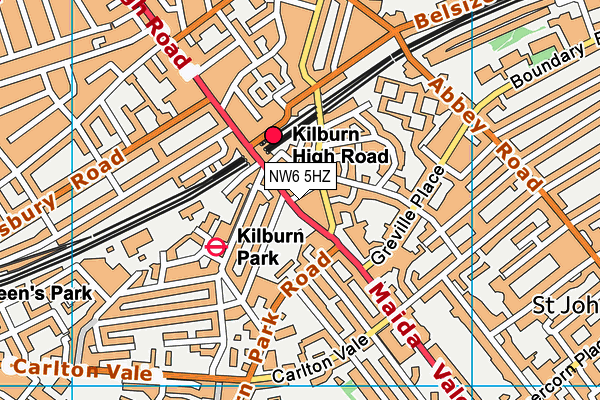 Bannatyne Health Club (Maida Vale) map (NW6 5HZ) - OS VectorMap District (Ordnance Survey)