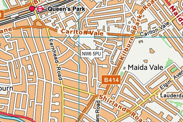 NW6 5PU map - OS VectorMap District (Ordnance Survey)