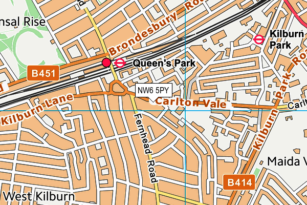 NW6 5PY map - OS VectorMap District (Ordnance Survey)
