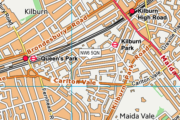NW6 5QN map - OS VectorMap District (Ordnance Survey)