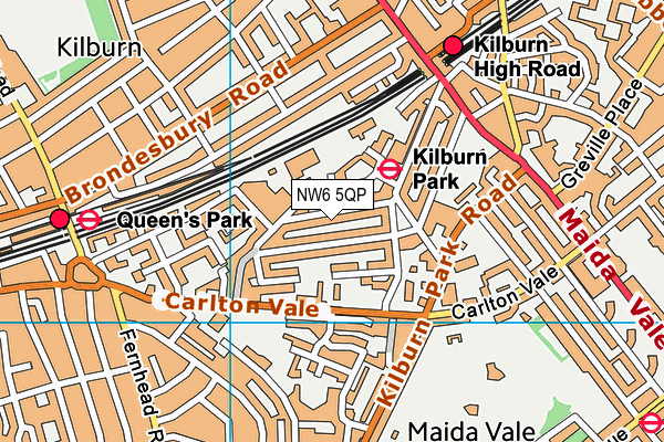 NW6 5QP map - OS VectorMap District (Ordnance Survey)