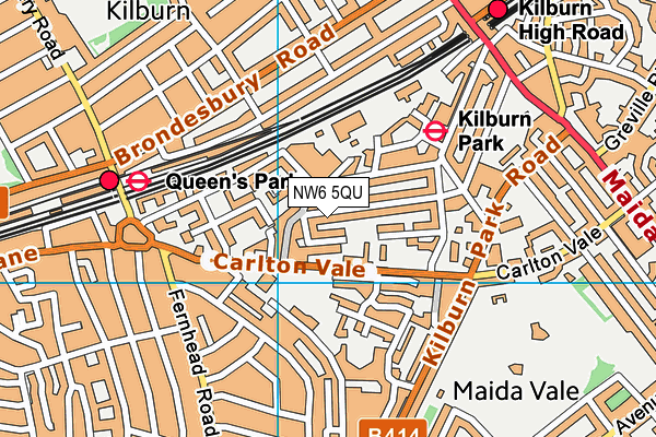 NW6 5QU map - OS VectorMap District (Ordnance Survey)