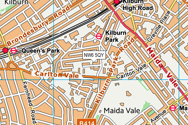 NW6 5QY map - OS VectorMap District (Ordnance Survey)