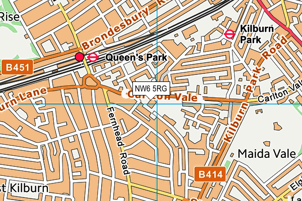 NW6 5RG map - OS VectorMap District (Ordnance Survey)