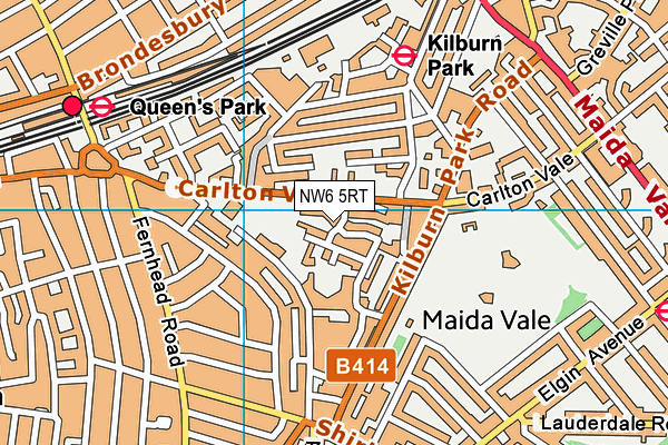 NW6 5RT map - OS VectorMap District (Ordnance Survey)