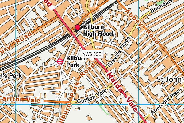 NW6 5SE map - OS VectorMap District (Ordnance Survey)