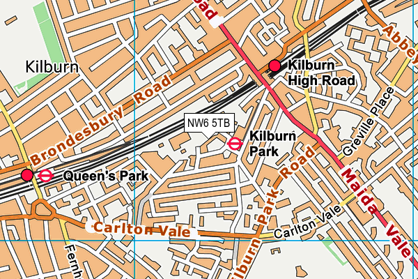 NW6 5TB map - OS VectorMap District (Ordnance Survey)