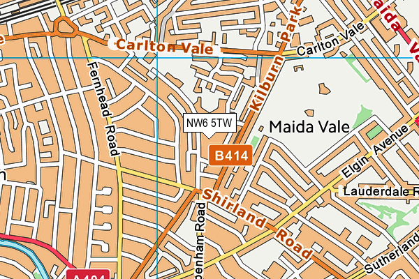 NW6 5TW map - OS VectorMap District (Ordnance Survey)