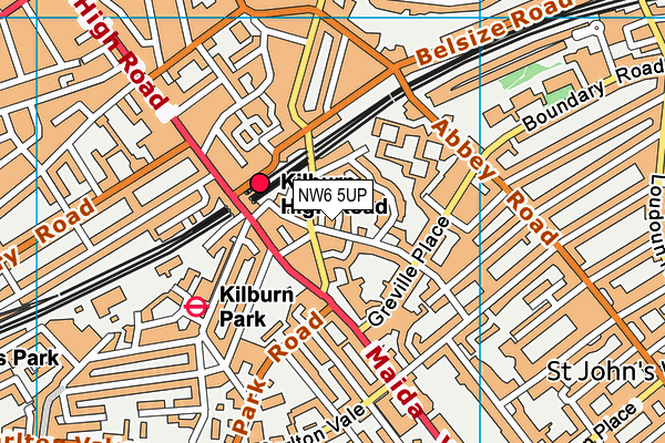 NW6 5UP map - OS VectorMap District (Ordnance Survey)