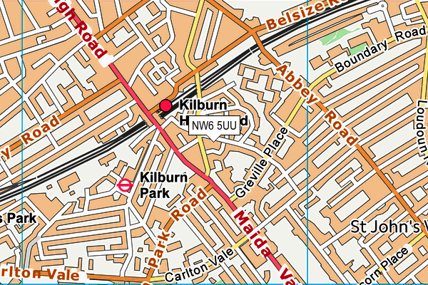 NW6 5UU map - OS VectorMap District (Ordnance Survey)