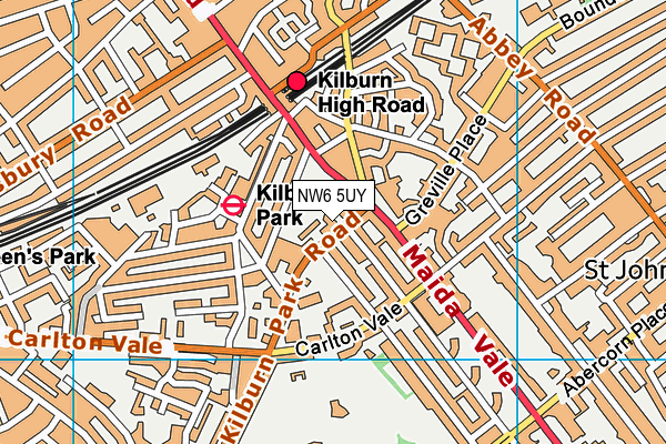 NW6 5UY map - OS VectorMap District (Ordnance Survey)