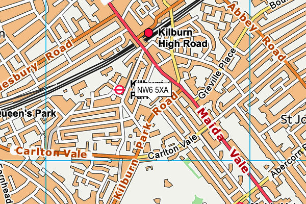 NW6 5XA map - OS VectorMap District (Ordnance Survey)