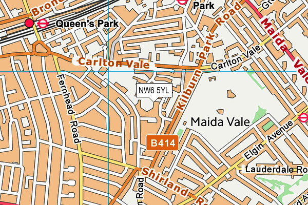 NW6 5YL map - OS VectorMap District (Ordnance Survey)