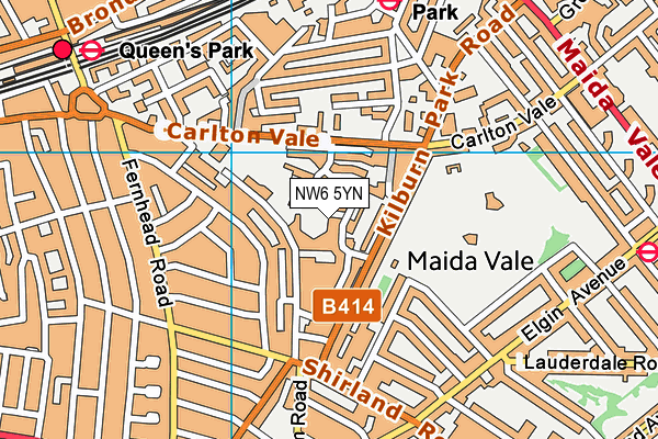 NW6 5YN map - OS VectorMap District (Ordnance Survey)