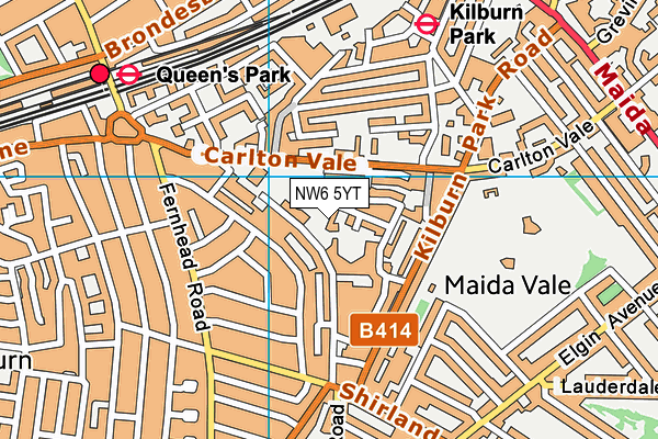 NW6 5YT map - OS VectorMap District (Ordnance Survey)