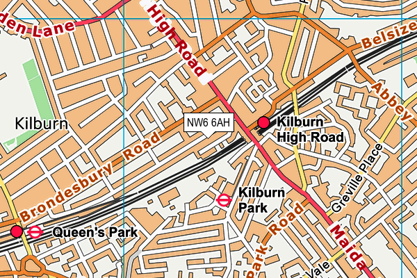 NW6 6AH map - OS VectorMap District (Ordnance Survey)