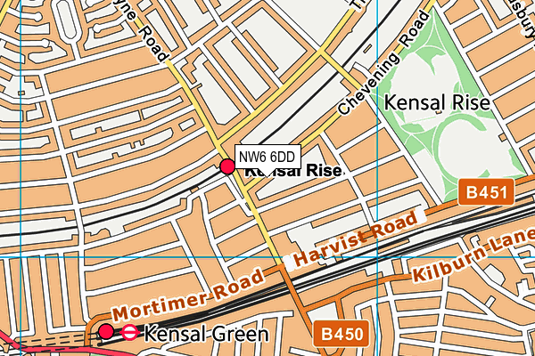 NW6 6DD map - OS VectorMap District (Ordnance Survey)