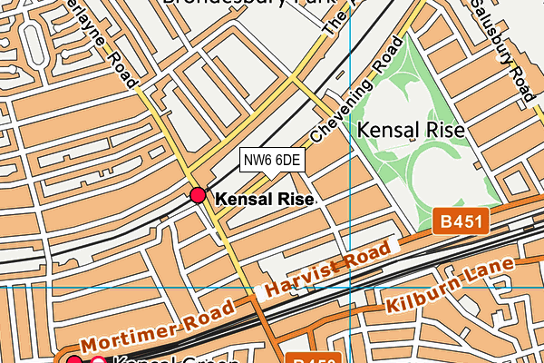 NW6 6DE map - OS VectorMap District (Ordnance Survey)