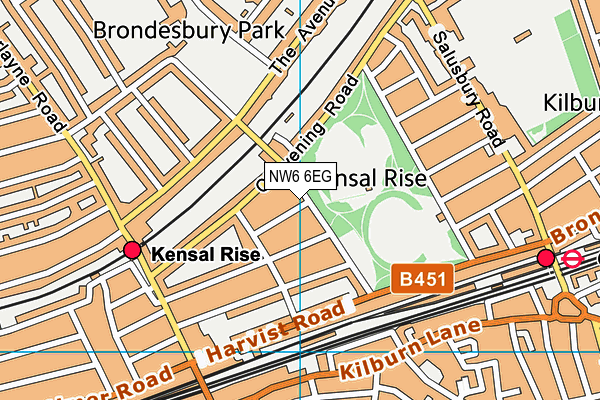 NW6 6EG map - OS VectorMap District (Ordnance Survey)