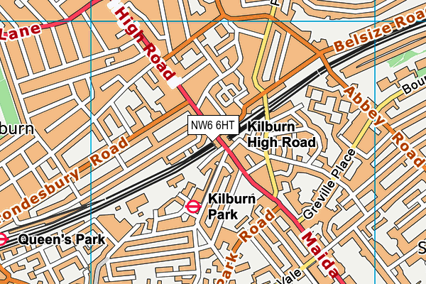 NW6 6HT map - OS VectorMap District (Ordnance Survey)
