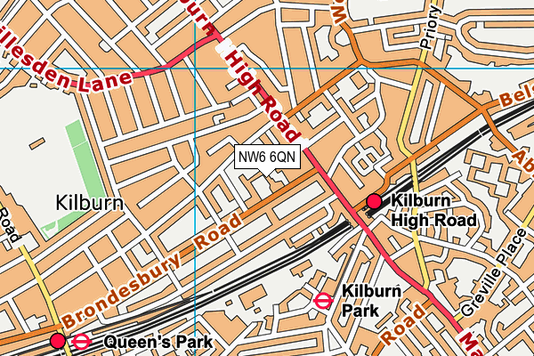NW6 6QN map - OS VectorMap District (Ordnance Survey)