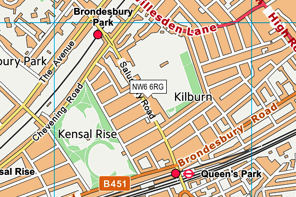 Fitness First (Queens Park) map (NW6 6RG) - OS VectorMap District (Ordnance Survey)
