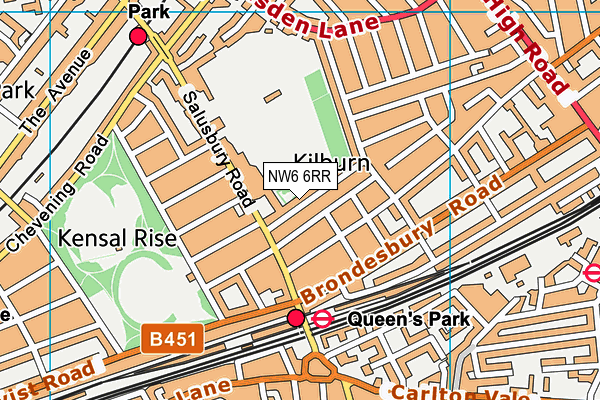 NW6 6RR map - OS VectorMap District (Ordnance Survey)