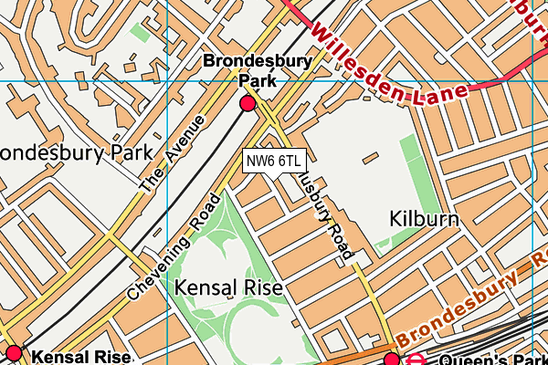 NW6 6TL map - OS VectorMap District (Ordnance Survey)