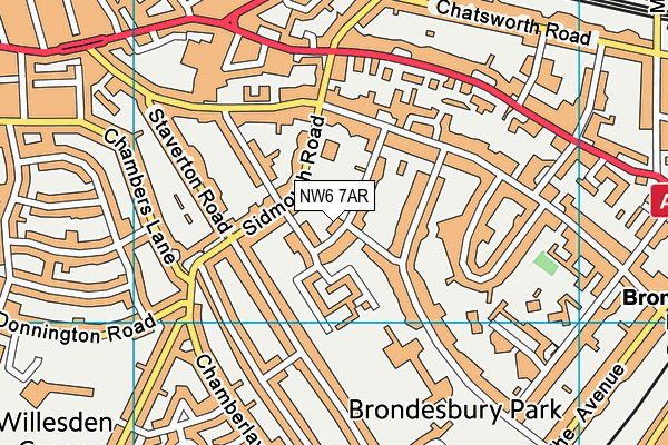 South Hampstead Tennis Club map (NW6 7AR) - OS VectorMap District (Ordnance Survey)
