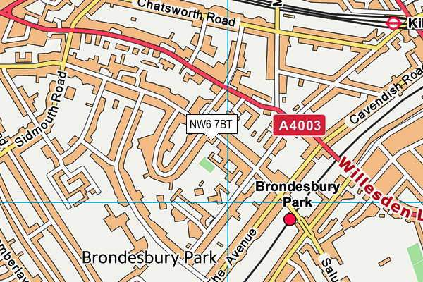 Brondesbury College map (NW6 7BT) - OS VectorMap District (Ordnance Survey)