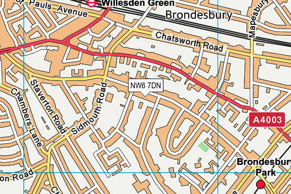 NW6 7DN map - OS VectorMap District (Ordnance Survey)
