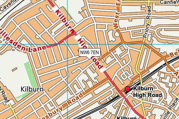 NW6 7EN map - OS VectorMap District (Ordnance Survey)