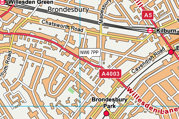 North West London Jewish Day School map (NW6 7PP) - OS VectorMap District (Ordnance Survey)
