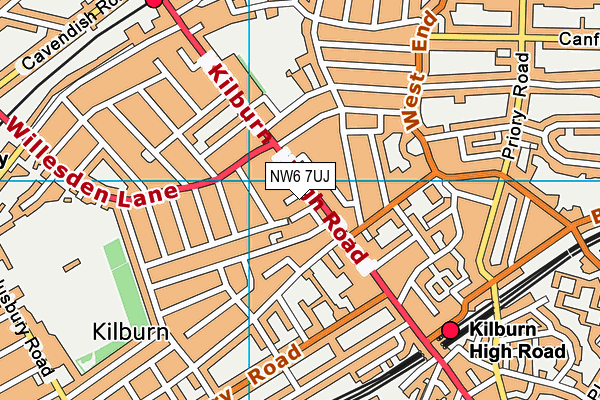 Kilburn Grange School map (NW6 7UJ) - OS VectorMap District (Ordnance Survey)