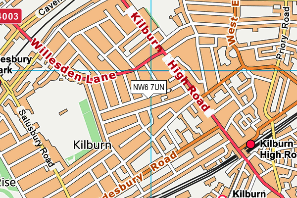 NW6 7UN map - OS VectorMap District (Ordnance Survey)
