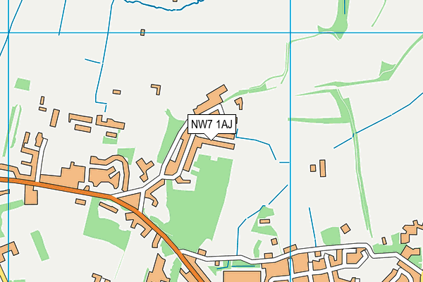 NW7 1AJ map - OS VectorMap District (Ordnance Survey)