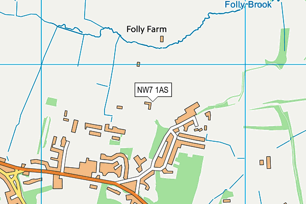 NW7 1AS map - OS VectorMap District (Ordnance Survey)
