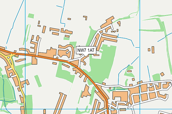 NW7 1AT map - OS VectorMap District (Ordnance Survey)