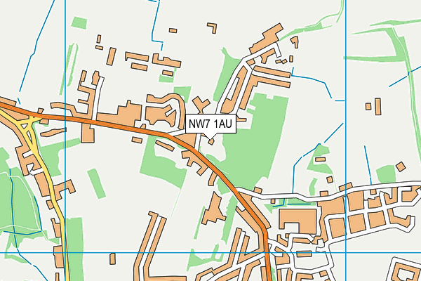 NW7 1AU map - OS VectorMap District (Ordnance Survey)