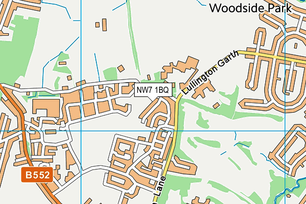 NW7 1BQ map - OS VectorMap District (Ordnance Survey)