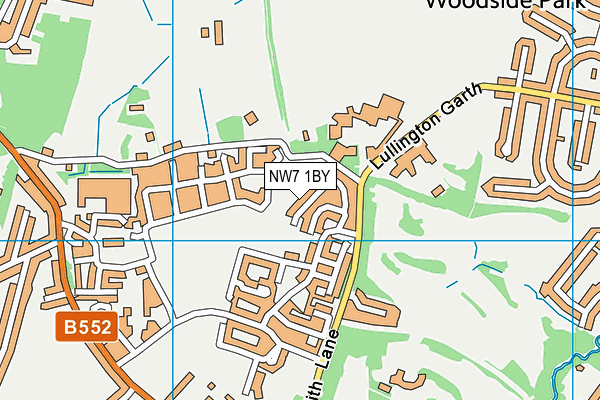 NW7 1BY map - OS VectorMap District (Ordnance Survey)