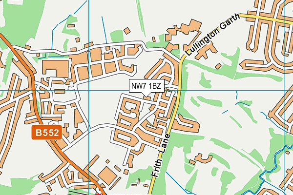 NW7 1BZ map - OS VectorMap District (Ordnance Survey)