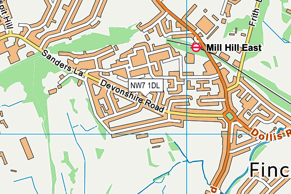 NW7 1DL map - OS VectorMap District (Ordnance Survey)