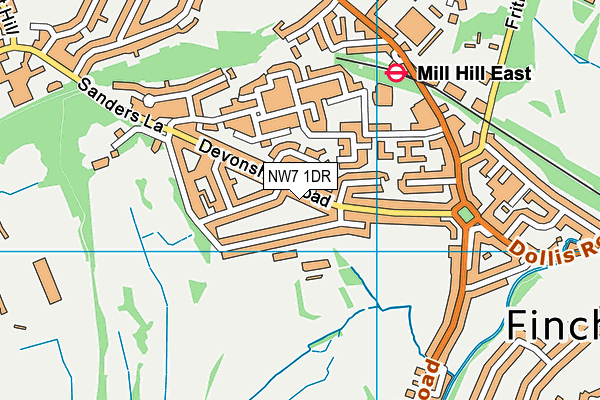 NW7 1DR map - OS VectorMap District (Ordnance Survey)