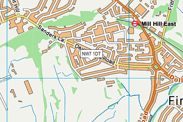 NW7 1DT map - OS VectorMap District (Ordnance Survey)