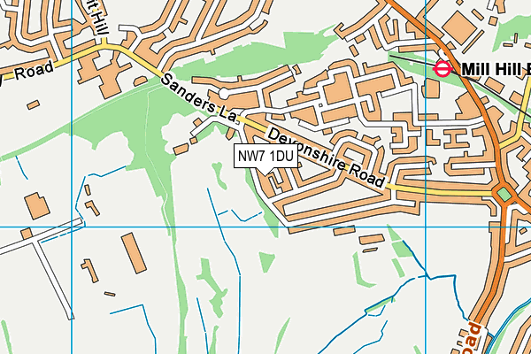 NW7 1DU map - OS VectorMap District (Ordnance Survey)