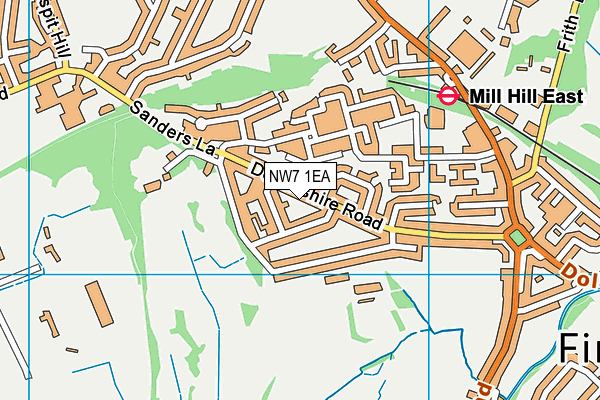 NW7 1EA map - OS VectorMap District (Ordnance Survey)
