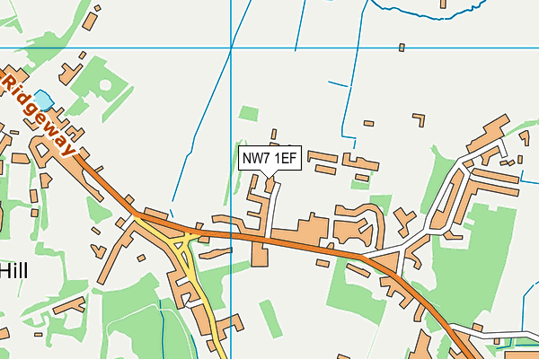 NW7 1EF map - OS VectorMap District (Ordnance Survey)